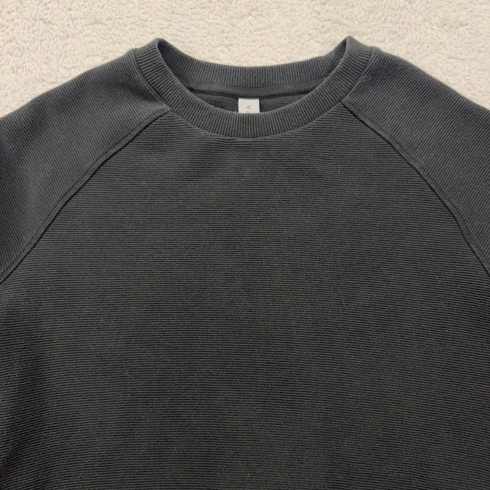 Varley Womens Ribbed Side Zip Crewneck Sweatshirt Charcoal Grey Small - Picture 2 of 9
